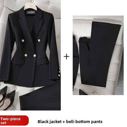 Professional Women's Suit Jacket 2025 New Style Two-Piece Set Formal Business Interview Workwear Elegant Polyester Long Sleeve