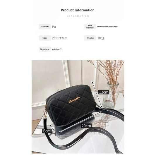 2025 tassel women's small crossbody bag trend diamond grid embroidery camera women's shoulder bag fashion chain crossbody bag