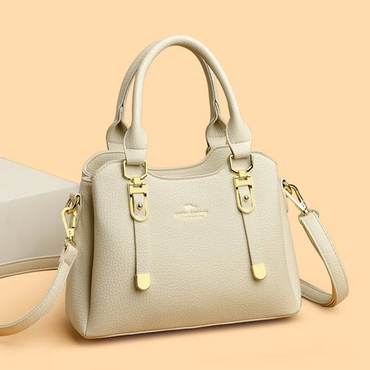 Luxury Leather Handbags - Soft Leather Purses and Handbags for Women Casual Top Quality Ladies Shoulder Crossbody Bags