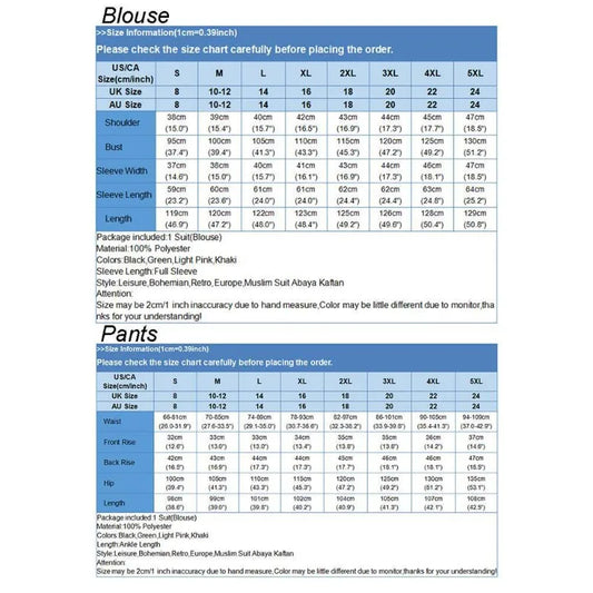 2026 Spring/Autumn New Women's Long-Sleeve Shirt and Pants Fashion Casual Muslim Arabic Outfit Two-Piece Set