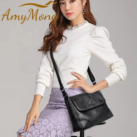 Super Quality Leather Luxury Shoulder Bags - Women's Classic Designer Tote and Messenger Waterproof Crossbody Sac