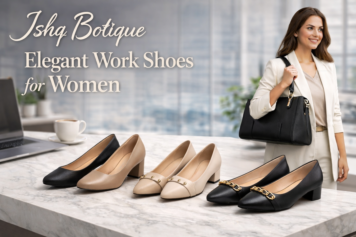 Elegant work shoes for women designed for office wear by Ishq Botique.