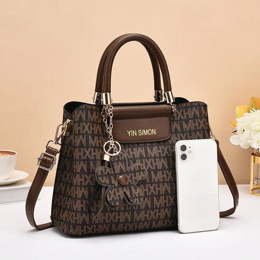 Fashionable Large Capacity Floral Print Ladies Shoulder Bag Street Trend PVC Material Handbag Women's Bag Crossbody Bag