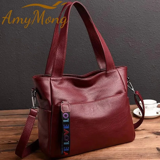Genuine Leather Tote Bag for Women - High Quality Large Top-Handle Shoulder and Crossbody Sling Bag