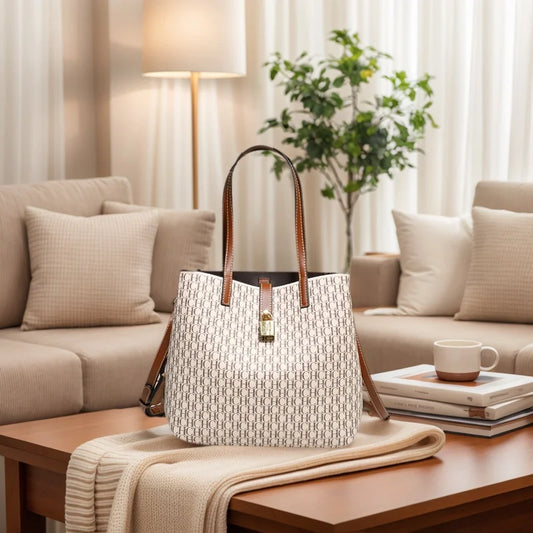 CH Premium Versatile Leather Crossbody Bag Ladies Large Capacity Daily Commuter Tote Bag Letter Print Design Ladies Fashion