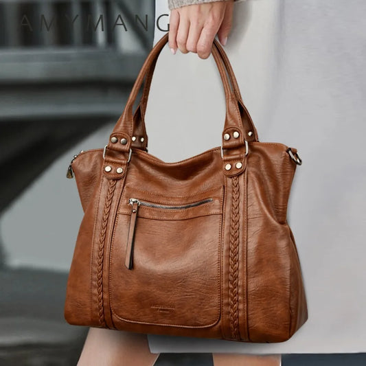 Genuine Leather Shoulder Bags for Women - Luxury Crossbody Tote Messenger Handbag